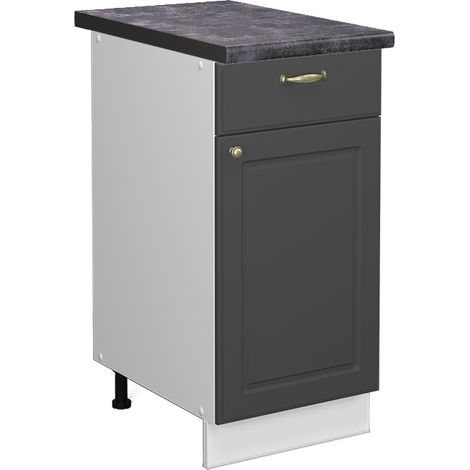 Mueble bajo de cocina Fame-Line, Antracita-oro, 40 cm , ET Antracita, Vicco