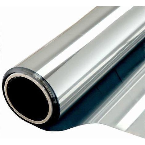 Film pour fenêtre - Protection d'intimité et protection solaire effet miroir - 60 x 200 cm - Argent (1/5)