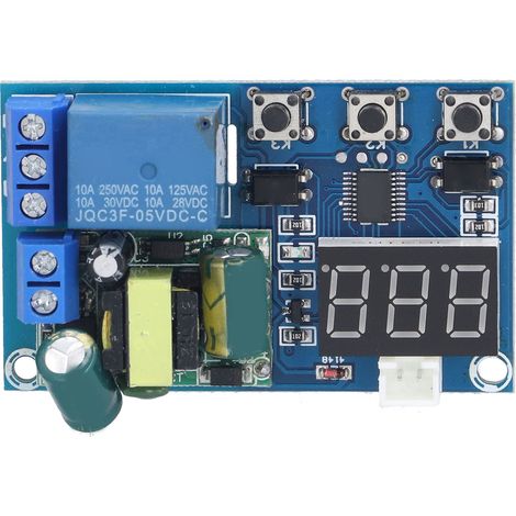 Module relais unidirectionnel avec affichage LED et carte de contrôle de temporisation automatique, adapté aux équipements électroniques de contrôle industriel 220 V. (1/5)