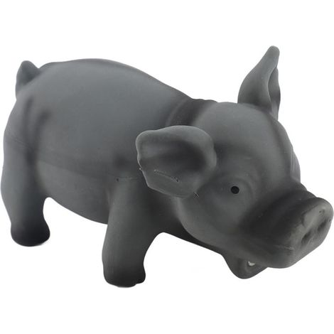 Toys to chew in Latex for animals of company, cochon cute, grognement, couineur, toy for dog, chiot (black) (1/5)