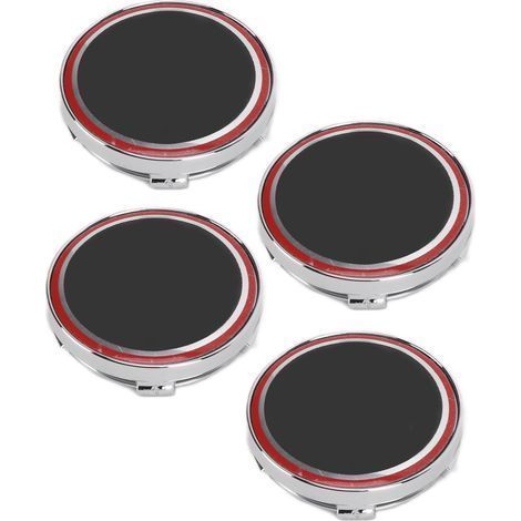 Satz mit 4 wasserdichten Radkappen aus Aluminiumlegierung, kratzfest, für Fiat 500 (schwarz und rot) (1/5)