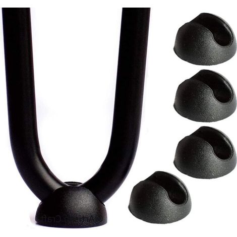 Set mit 4 Kunststoff-Haarnadelbeinschonern für Stühle oder Möbel – Schwarz