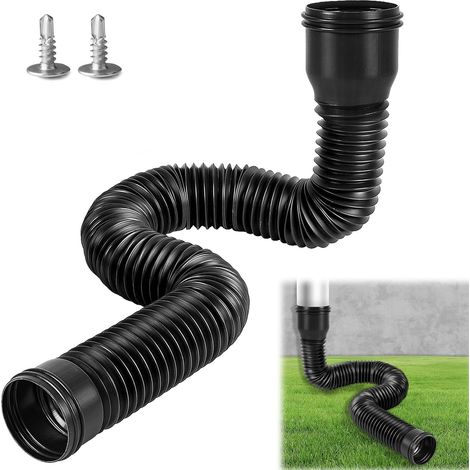 Extension de gouttière flexible, ronde, pour tuyau de descente de 80/100 mm, extensible de 47 à 150 cm, 1 pièce (noir) (1/5)