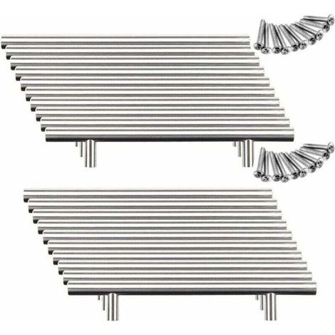 20 Stainless Steel Kitchen Cupboard Door Handles (128mm (Distance Between Hole Centers)) (1/4)
