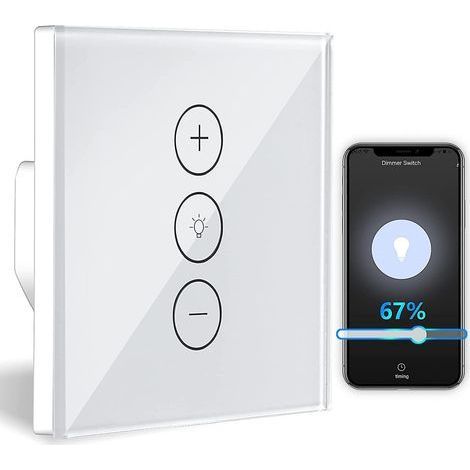 Variateur de lumière WiFi 1-100% – Commande vocale – Compatible Smart Life – Programmation éclairage – Interrupteur encastré (1/5)
