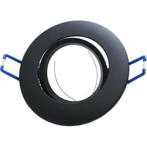 Porta Faretto Da Incasso Tondo . Supporto Portafaretto Orientabile P12 Nero (1/2)