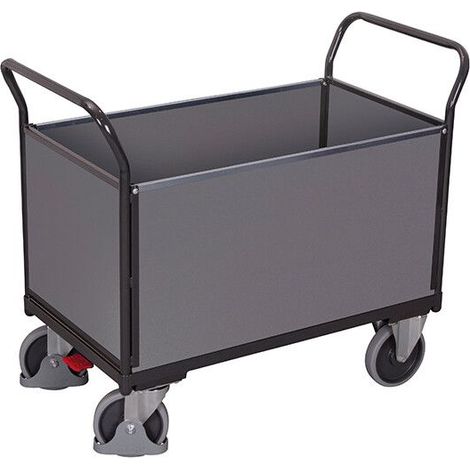 VARIOfit Vierwandwagen mit Holzwänden 1000x550mm Anthrazitgrau RAL 7016