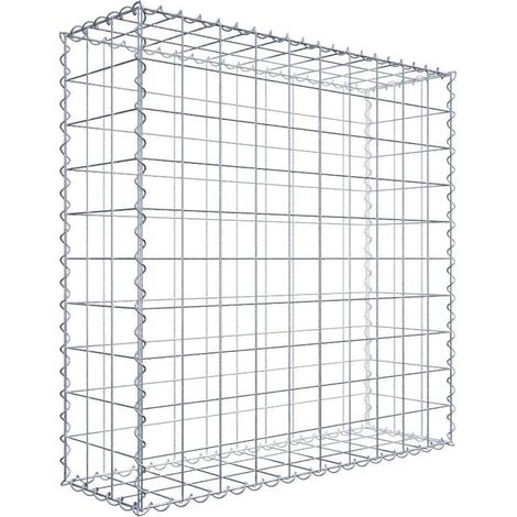 Gabion 100 cm x 100 cm x 30 cm – Mailles 10 x 10 cm – Construction en fil de fer galvanisé – Résistance à la corrosion – Montage rapide avec spirales – Gabiona