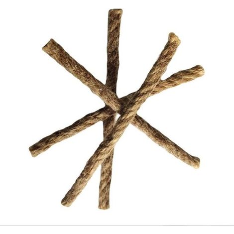 Corde à feu en jute naturel - 70 mm x 6 mm - lot de 10 - préparer du petit bois et démarrer un feu en milieu sauvage (1/5)