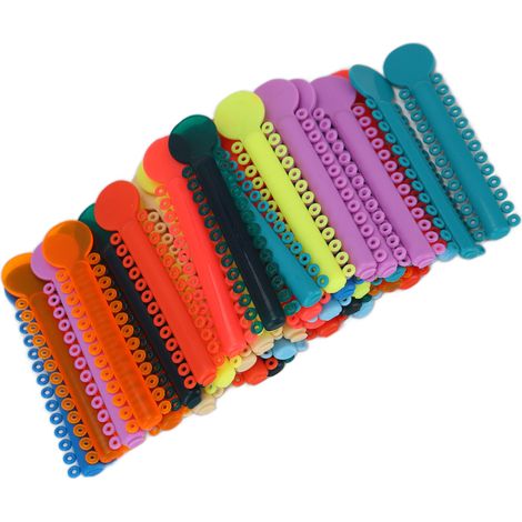 40 ligatures dentaires élastiques colorées en plastique pour l'orthodontie (1/5)