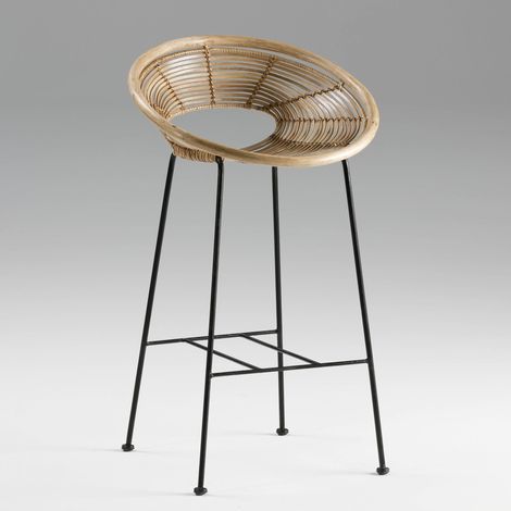 Tabouret 52x55x95 Métal/Osier naturel (1/2)