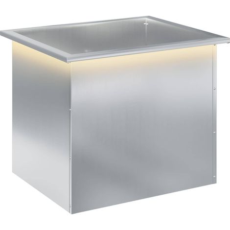 Jardinière de jardin avec LED Argenté 50 × 60 × 48 cm