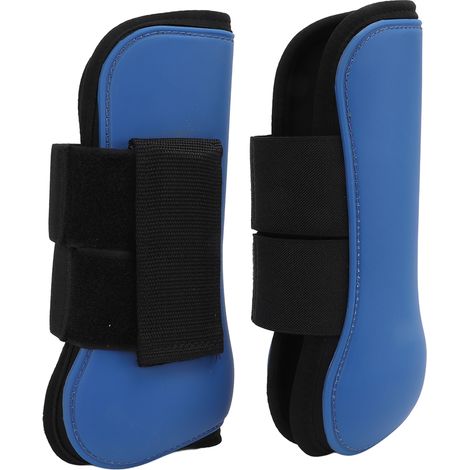 Guêtres avant pour chevaux, coussinets élastiques, protections intérieures, guêtres de saut d'obstacles, bleu, taille XL (1/5)