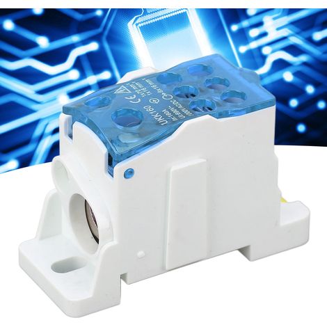 UKK160 C45 Boîte de jonction unipolaire de type rail DIN, répartiteur modulaire, 690 V 160 A, bleu. (1/5)