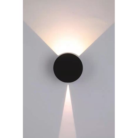 Applique murale intérieure, lumière chaude, applique LED noire à faisceau réglable (haut/bas), applique ronde 10 W pour chambre, escalier, couloir. (1/5)