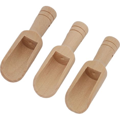3 cuillères rondes à sel de bain, petit format, manche arrondi, portables, idéales pour épices, sucre et sels de bain. (1/5)