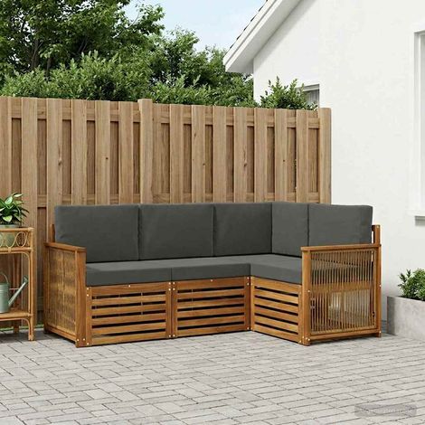 vidaXL Sofagarnituren mit Kissen 4 pcs Massivholz Akazie (1/5)