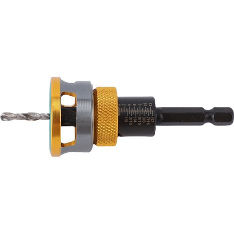 Set de forets fraiseur alu acier carbone 4 ailettes profondeur reglable avec butee pour bois et vis avec cle hexagone (1/5)