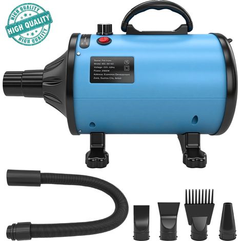 Sèche-poils pour animaux 2000W – Puissant & silencieux, séchage rapide, vitesse d'air réglable – Idéal pour chiens et chats (1/5)