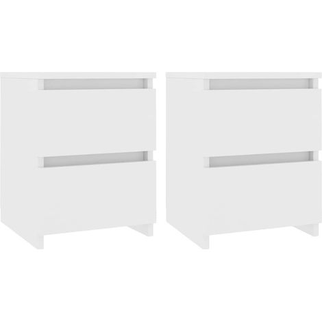 Maison Exclusive - Nachttische 2 Stk. Weiß 30x30x40 cm Holzwerkst