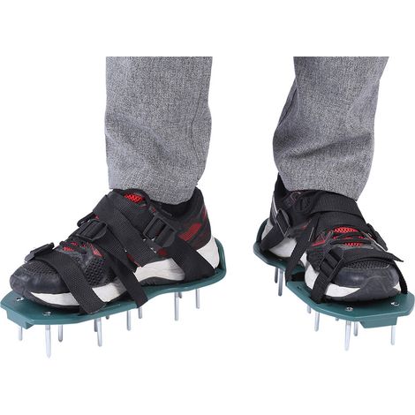 Set di 1 paio di sandali aeratori per prato – 3 cinturini – robusti – scarpe con punte per erba