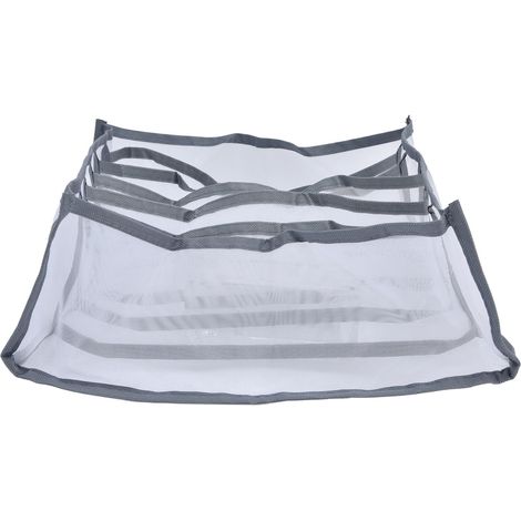 Organisateur à mailles pliable pour sous-vêtements, boîte de rangement respirante multi-compartiments pour chaussettes, soutiens-gorge et culottes.