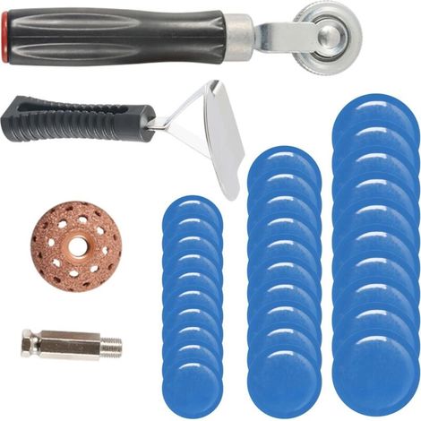 34 pièces de réparation de pneus robustes avec racloirs en acier et patchs en caoutchouc pour voiture, moto, camion, kit de réparation de pneus pour et tondeuses