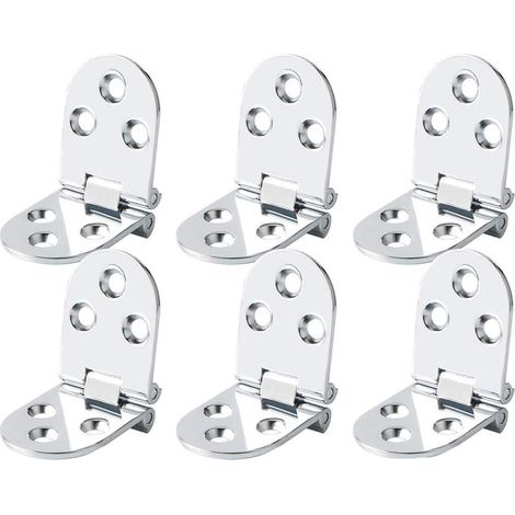 6 charnières plates pliantes pour porte d'armoire, table de machine à coudre (1/5)