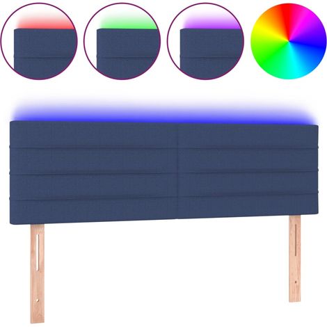 Maison Exclusive - Cabecero con LED de tela azul 144x5x78/88 cm (1/5)