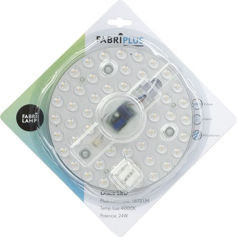 Disque LED 24 W 4000 K rond blanc 17 x 17 x 2,5 cm 1872 lm (1/2)