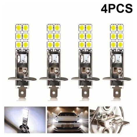 4 pezzi LED H1 LED 12V 6000K Bianco 55W LED Fendinebbia per auto Luci di guida Lampadina per fari a LED, GERMANIA pratico--INHHUB (1/4)