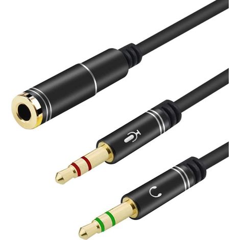 3.5mm Jack Adapter, 3.5mm Female to 2 Dual Male Jack Audio Cable Splitter Adapter(2pcs)