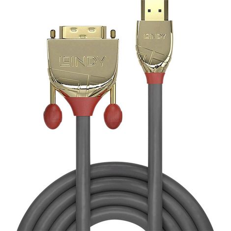 Câbles et adaptateurs audio vidéo LINDY 3m Gold HDMI to DVI-D Cable HDMI to DVI-D 18+1 connector (1/3)