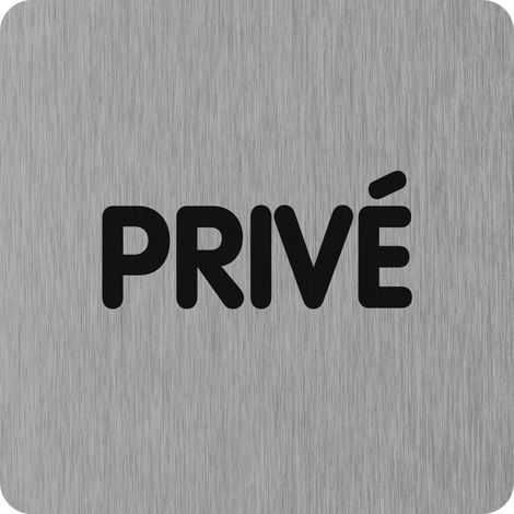 Plaque de porte Privé - Aluminium brosse 100x100mm - 4384221