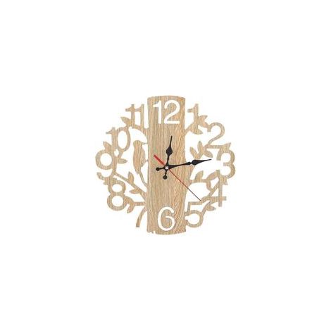 Orologio da parete decorativo vintage a forma di albero con uccellino, ideale per la casa o l'ufficio (beige) - Crezuo
