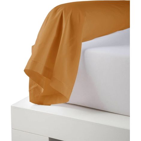 Taie de Traversin Unie en 100% Coton Marron Clair 86x240 cm