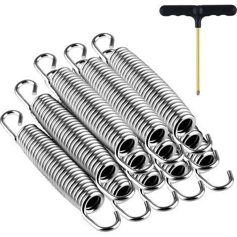 Lot de 12 Ressorts Trampoline 14cm Acier Galvanisé Robustes Haute Résistance Saut Sécurisé Enfants Adultes Extérieur/p (1/5)