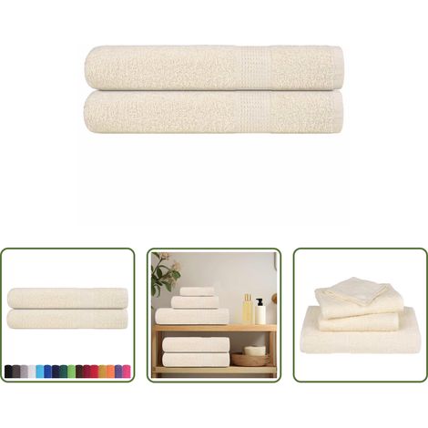 Saunatücher - Saunatücher FROGN 2 Stk. Creme 80x200 cm 360 g/m²