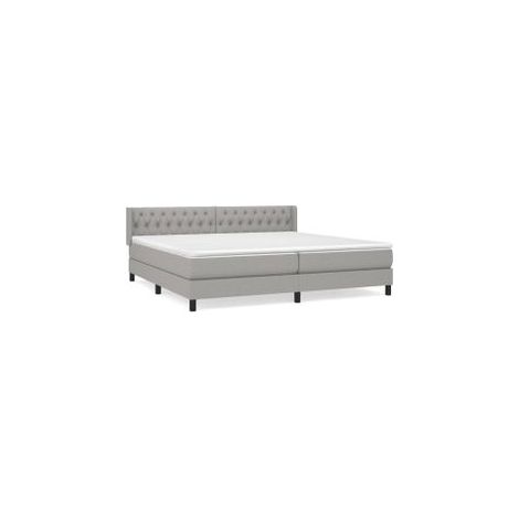 Lit Adulte moderne, Lit à sommier tapissier avec matelas Gris clair 200x200cm Tissu SDG74813 (1/5)
