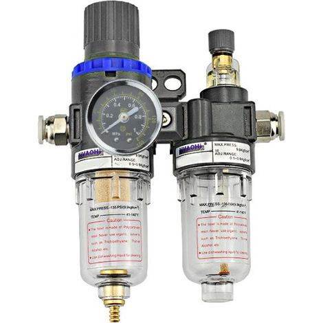 Séparateur d'eau et d'huile à air comprimé réducteur de pression pour compresseur filtre régulateur d'air 4mm (1/4)
