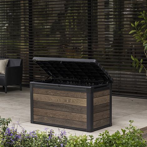 Baule Marshall, Lucchettabile, Finitura in Resina, Chiusura a Ribalta, 123x62x71h cm Marrone Noce (1/4)