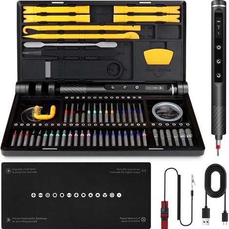 Tournevis Électrique Sans Fil 71 en 1, Batterie Lithium Rechargeable, Aimant Puissant, Kit Visseuse Compact pour Maison -Alovez-WCY (1/5)