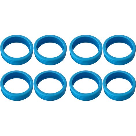 8PCS Protections Silicone pour Roues de Valise, Anti-Bruit et Amortisseurs, Housses de Roulettes Bleues pour Bagages (1/5)