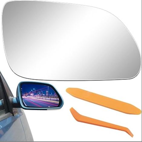 Verre de rétroviseur rechange pour 9N 2005-2009 ET (1Z3/1Z5) 2004-2008 côté passager(Droite) Chauffant Asphérique avec Plaque Support Extérieur Recul (1/5)