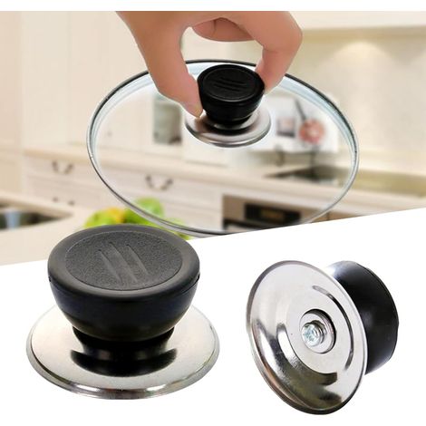Poignée De Couvercle - Pour Casserole En Acier Inoxydable - Remplacement Compatible Tous Modèles Standard - Lot De 2 (1/5)