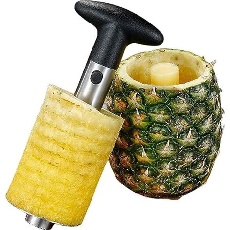 Outil de vide-ananas et trancheuse d'ananas, coupe-ananas de qualité supérieure, éplucheur d'ananas en acier inoxydable - [lames tranchantes renforcées, matériau amélioré, facile à utiliser/nettoyer] (1/5)