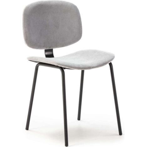 Pack de 2 sillas MARIO tapizadas en pana color gris, 50/79cm(alto) 44cm(ancho) 51cm(largo). (1/5)