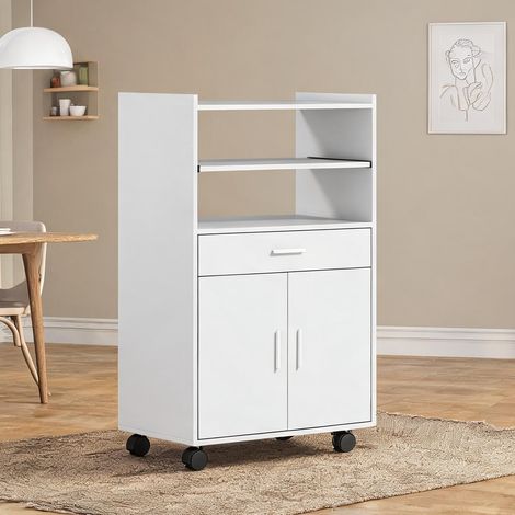 Buffet coloris blanc en bois 59 x 40 x 92 cm (1/5)