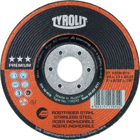 TYROLIT Schruppschleifscheibe PREMIUM, Scheiben-ØxScheibenbreite: 178X7 mm, 560300 178X7