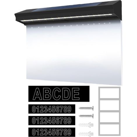 Numéro de maison lumineux à énergie solaire - Panneau d'adresse LED Étanche, compatible avec jardin, rue et maison, 2 modes d'éclairage, éclairage moderne pour cour (1/5)